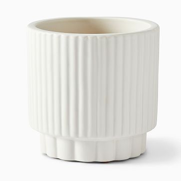 Fluted Ceramic Indoor/Outdoor Tabletop Planter, 5.7