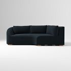 Open Box: Aviana Left Arm Wedge Return Sofa Bench - Twill Midnight, Cool Walnut