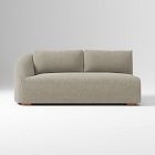 Open Box: Aviana Left Arm 2-Seat Sofa Bench - Performance Distressed Velvet Dune, Cool Walnut