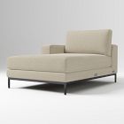Open Box: Landon Left-Arm Chaise - Performance Chenille Crossweave Sand, Textured Antique Bronze
