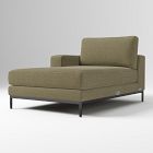 Open Box: Landon Left-Arm Chaise - Performance Chenille Crossweave Elm, Textured Antique Bronze