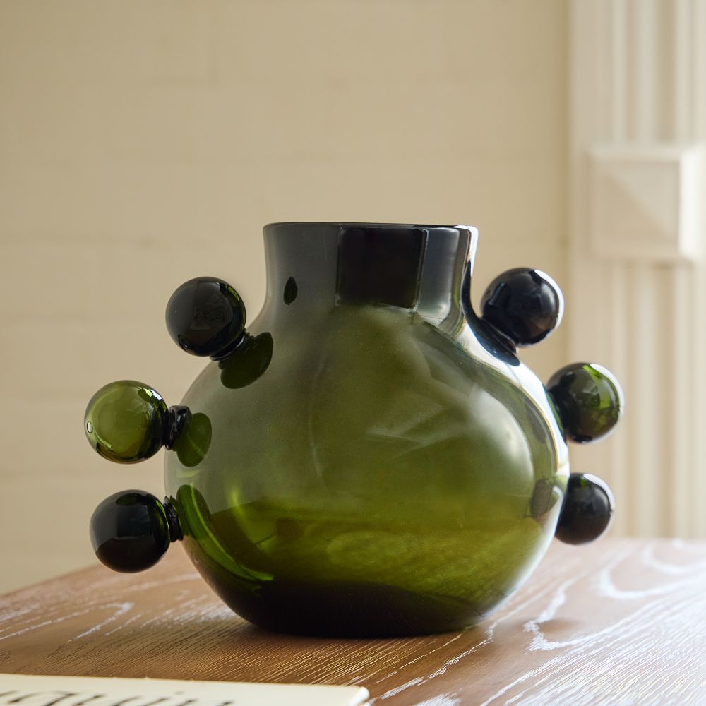Jade Artisanal Glass Vases - Green