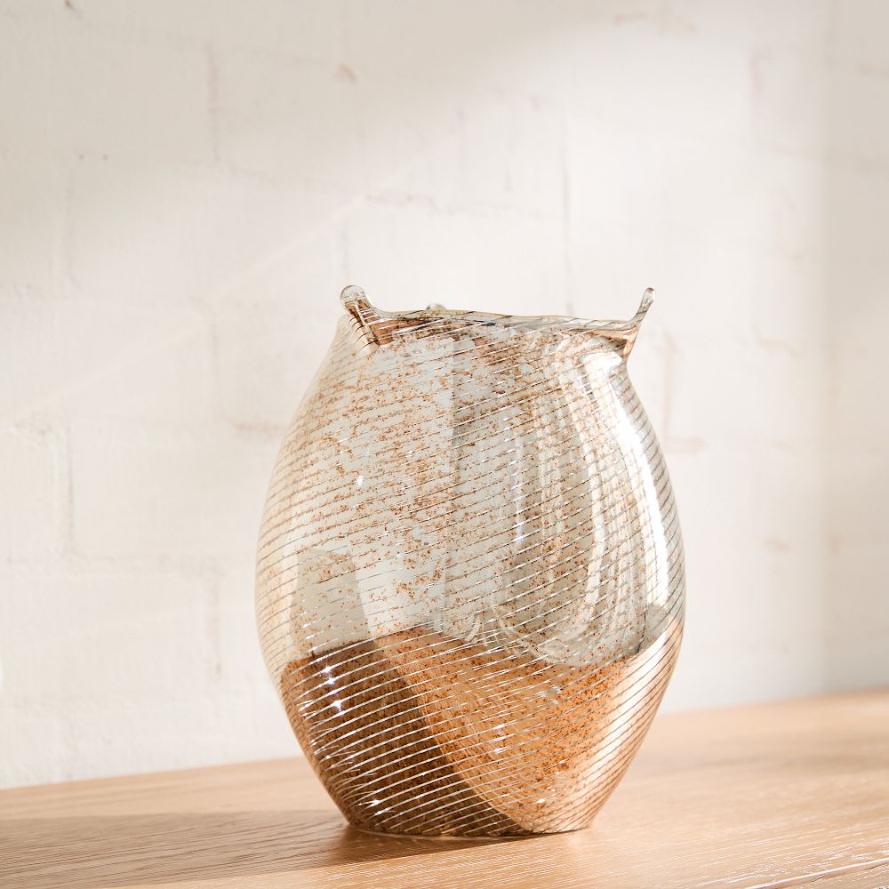 Orissa Pinched Mercury Vases - Silver, 9in
