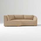 Open Box: Aviana Right Arm Wedge Return Sofa Bench - Performance Distressed Velvet Camel, Cool Walnut