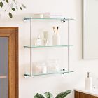 Modern Overhang Triple Glass Bathroom Shelf