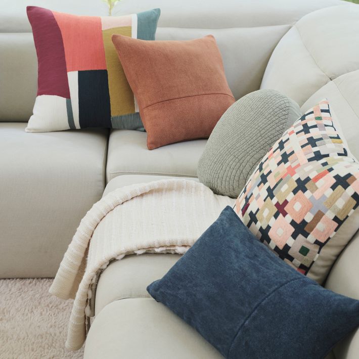 Crewel Patchwork Pillow Cover | West Elm