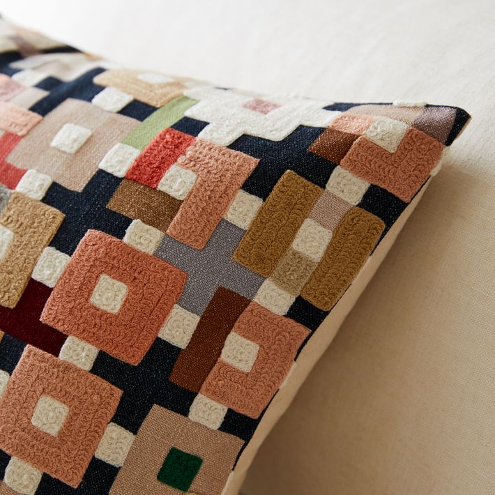 Crewel Patchwork Pillow Cover | West Elm