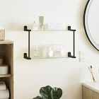 Mid-Century Contour Double Glass Bathroom Shelf