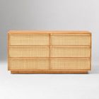 Callahan Solid Wood Rattan 6-Drawer Dresser (60")
