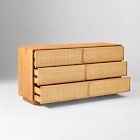 Callahan Solid Wood Rattan 6-Drawer Dresser (60")