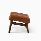 Mid-Century Show Wood Leather Ottoman