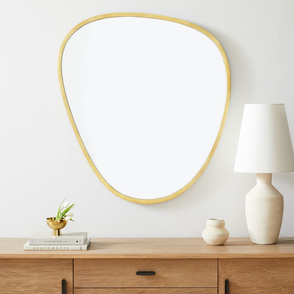Mid-Century Asymmetrical Metal Wall Mirror | West Elm
