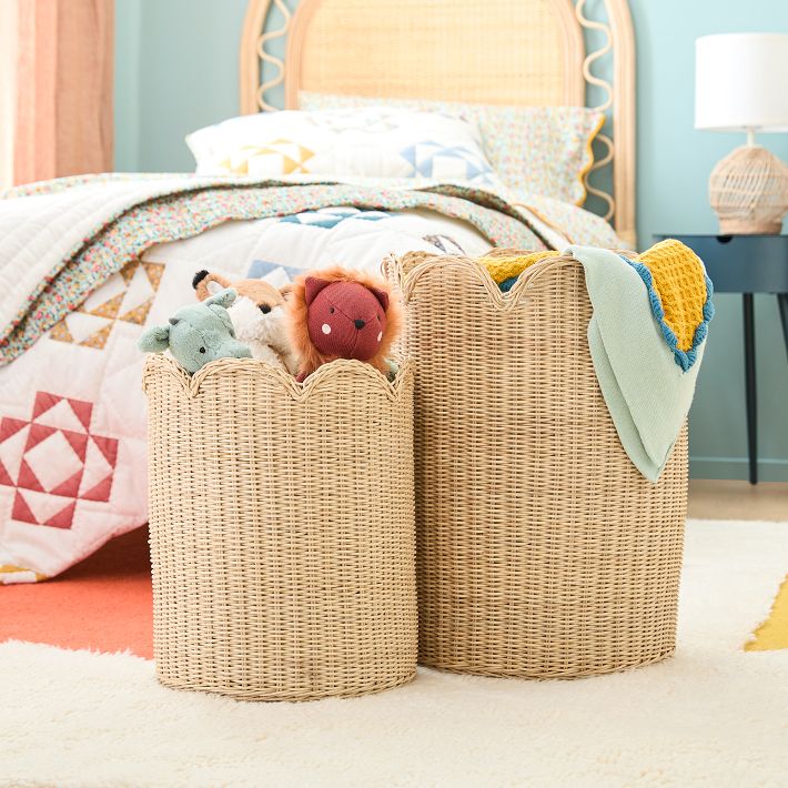 ザ・ステアーズ Brown Basket まどいせん Misha & Puff Rattan Baskets Set of 2 - Handwoven Charm | West Elm