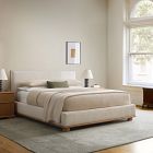 Aggie Cerused Wood &amp; Upholstered Bed