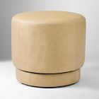 Viv Swivel Leather Ottoman