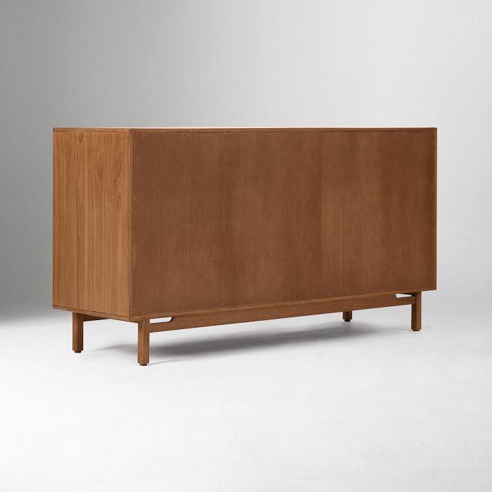 rochester parquet 3 drawer dresser brown - threshold Mid-Century 3-Drawer Arched Dresser Raw Oak main image 0