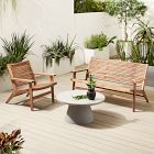 Acadia Outdoor Sofa (60.6"), Lounge Chair &amp; Pedestal Coffee Table (32"&ndash;44") Set