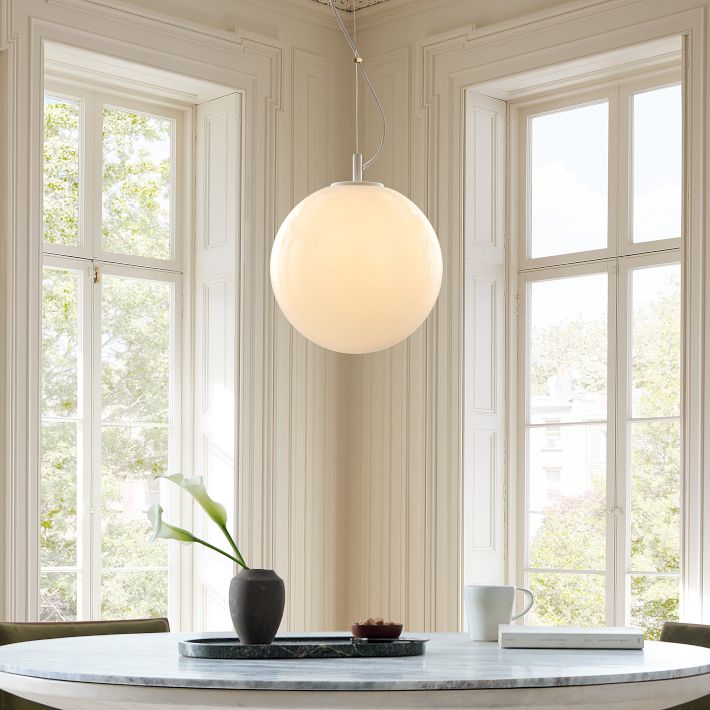 West Elm Aria Round Glass Pendant