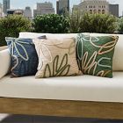 Outdoor Linework Floral Pillow