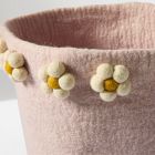 Handcrafted Felt Daisy Bin