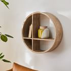Round Shaped Wood Wall Shelves (26")