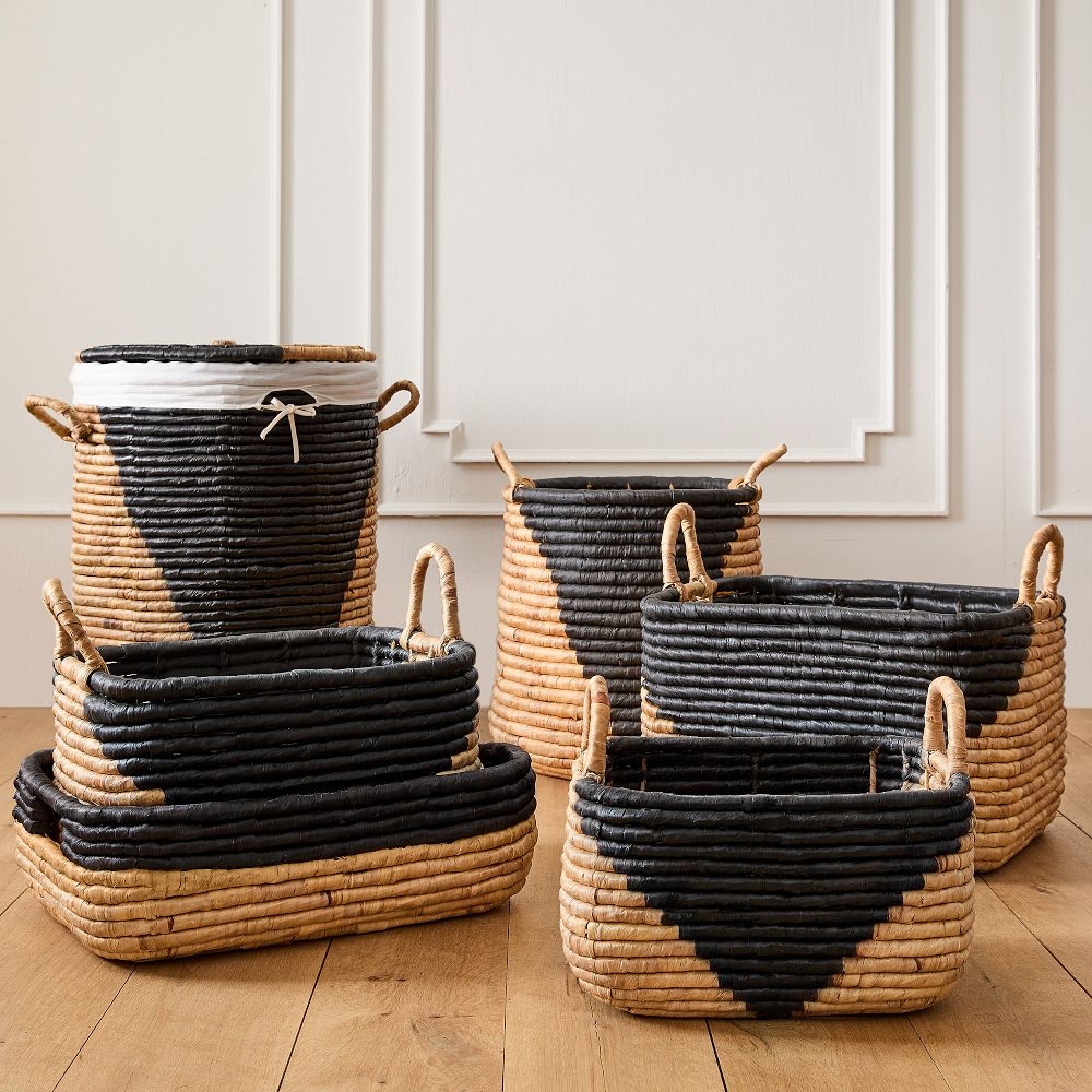 Two-Tone Woven Seagrass Baskets