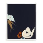 Abstract Botanical Navy Shadows Print Wall Art by Minted for West Elm