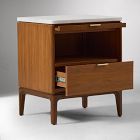 Parker Breadboard Drawer Marble Nightstand (21")