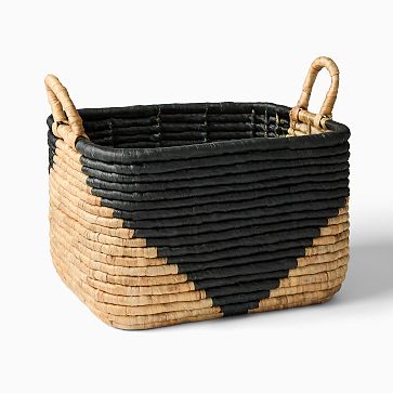 Yesland Hand-Woven Magazine Basket, Natural Narrow Water Hyacinth