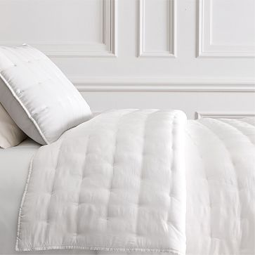 Tencel Crescent Stitch Double/Queen Quilt, White