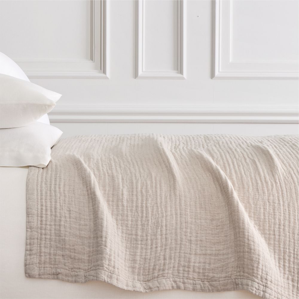 European Flax Linen Blanket - King/Cal. King, Natural