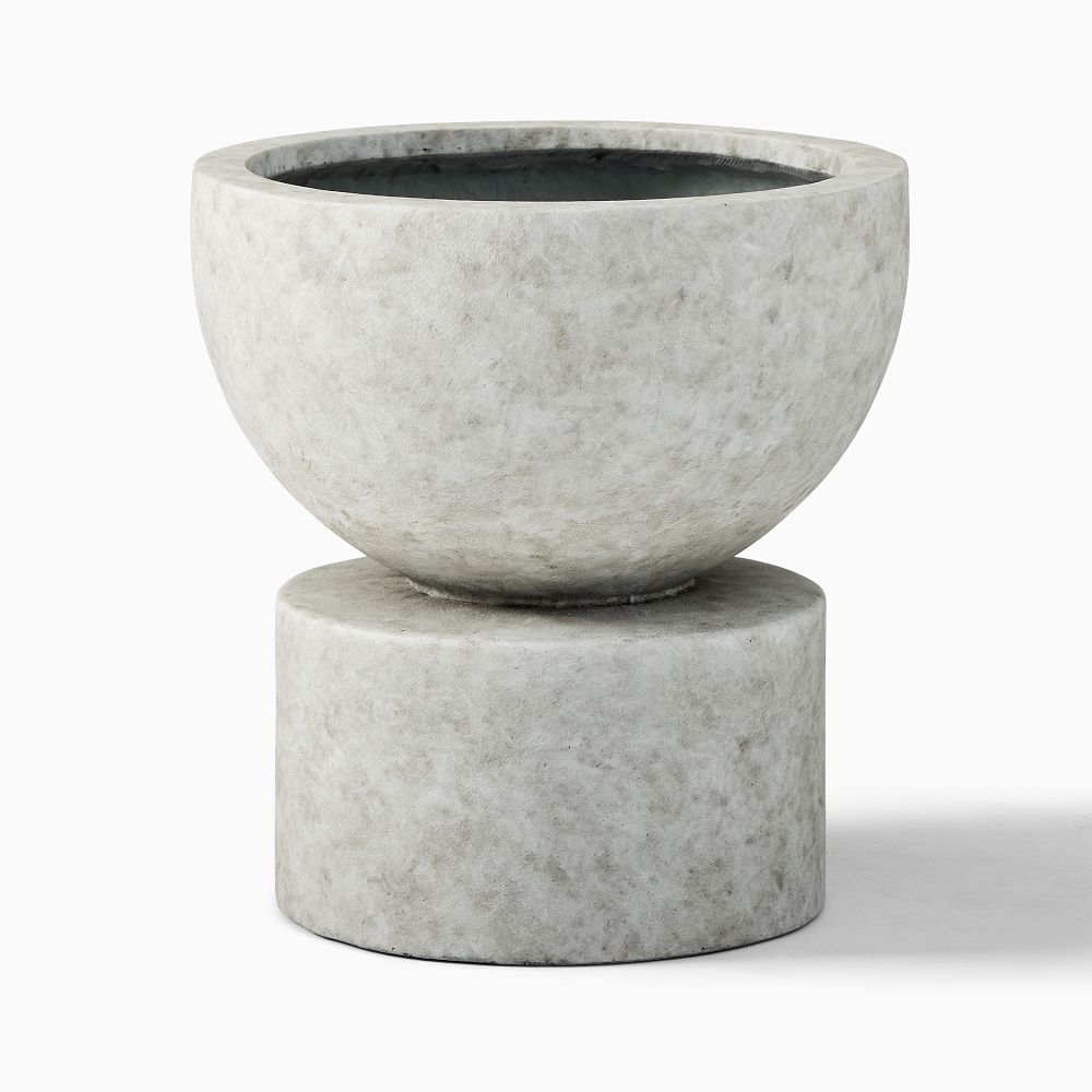Molly Mod Indoor/Outdoor Ficonstone Planters - Small, Gray