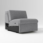 Open Box: Enzo Sectional Single w/ Motion (30"), Poly - Performance Distressed Velvet, Pewter