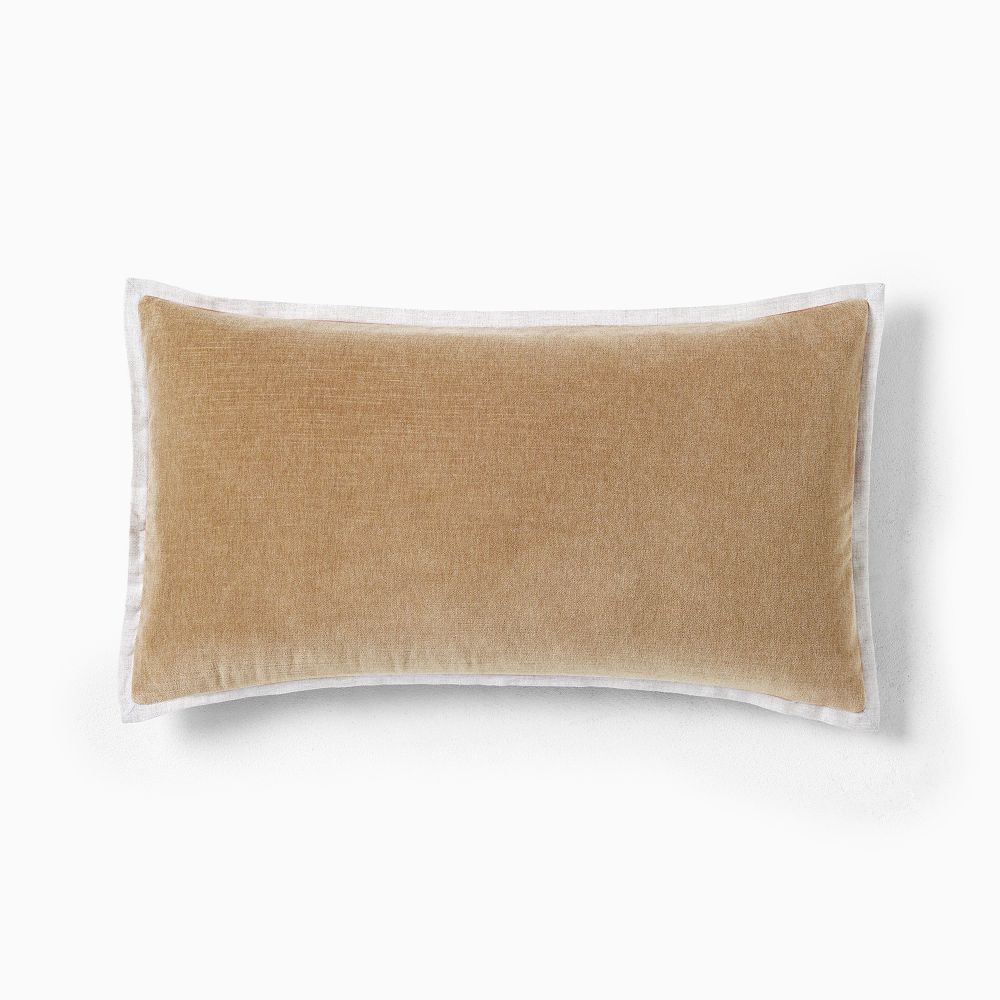 Classic Cotton Velvet Pillow Cover - 12x21, Dark Sandalwood