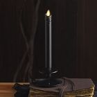 Wax Drip Flameless Taper Candles - Black (Set of 2)