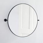 Open Box: Metal Frame Pivot Round Wall Mirror (24") - Matte Black