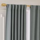 Open Box: European Flax Linen Blackout Curtain (48"W x 108"L) - Steel Blue