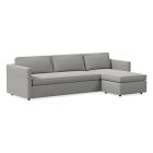 Open Box: Harris 86" Bench Cushion Reversible Sectional, Standard Depth, Performance Distressed Velvet, Silver