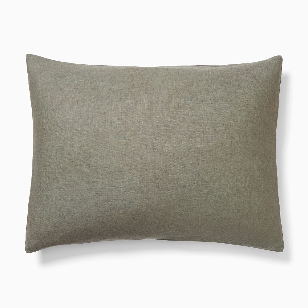 European Flax Linen Duvet Cover & Shams - Balsam Green