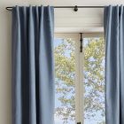 Open Box: European Flax Linen Light Filtering Curtain (48"W x 108"L) - Marina Blue