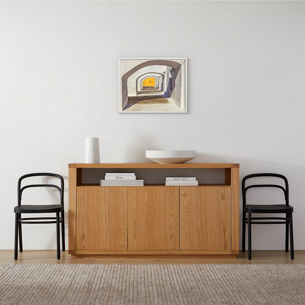 Arches and Yellow Framed Wall Art by Minted for West Elm - 30X24, Full Bleed Framed Print, White Wood Frame