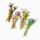 Felt Bunnies Holding Flowers (Set of 4)