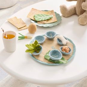 新品 ウエストエルム チャージャー プレート ４枚 シルバー ピューター Felt Seder Plate | West Elm