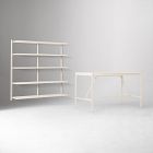 Tandem Worktable (72") &amp; Modular Double Wide Open Shelf Set
