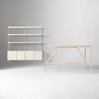 Tandem Worktable (72") &amp; Modular Double Wide Storage Shelf Set