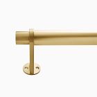 Open Box: Simple Metal Curtain Rod, Antique Brass, 28"-48"