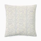 Embroidered Linear Floral Pillow Cover