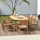 Orelien Teak Outdoor Oval Extendable Dining Table (71"&ndash;117")