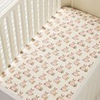 Pink Chicken Vintage Bunnies Crib Sheet