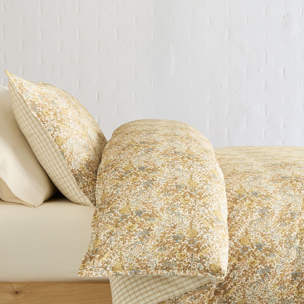 Frankie Floral Reversible Duvet Cover & Shams - Yellow Multi
